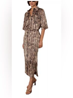 knee length dresses for ladies Lia Floral Midi Dress in Rust main image 0